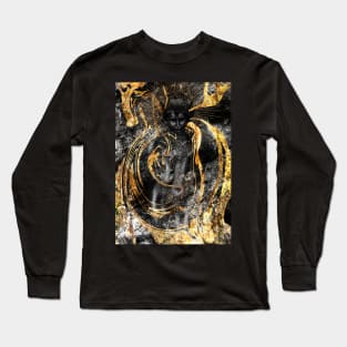 Golden Black Goddess Long Sleeve T-Shirt